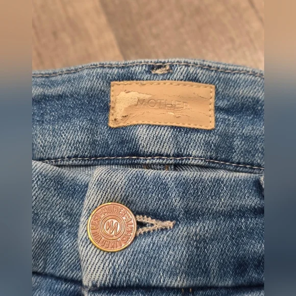 MOTHER Jeans Denim  Looker Ankle Fray Hey Sun Wash 26 Nwot Distressed Boho Y2k - Picture 5 of 16